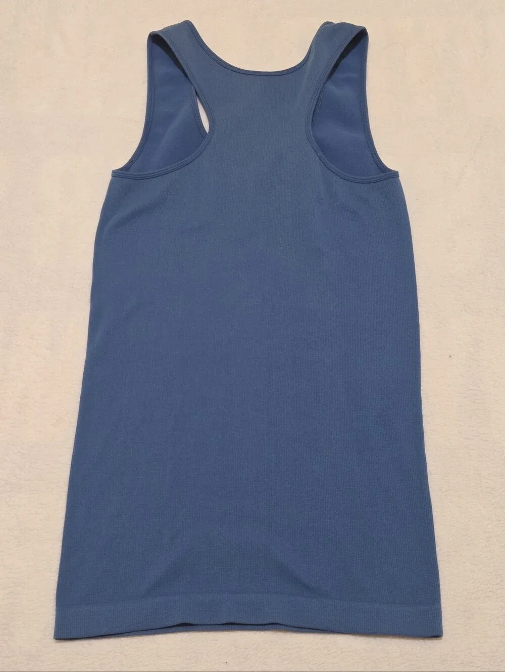 🩷Y2K Lip Stick Blue Ribbed Racerback Tank Top Womens Small